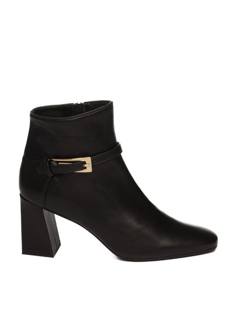 Black leather heel ankle boot FRANCO RUSSO | 1220NAPPA-NERO